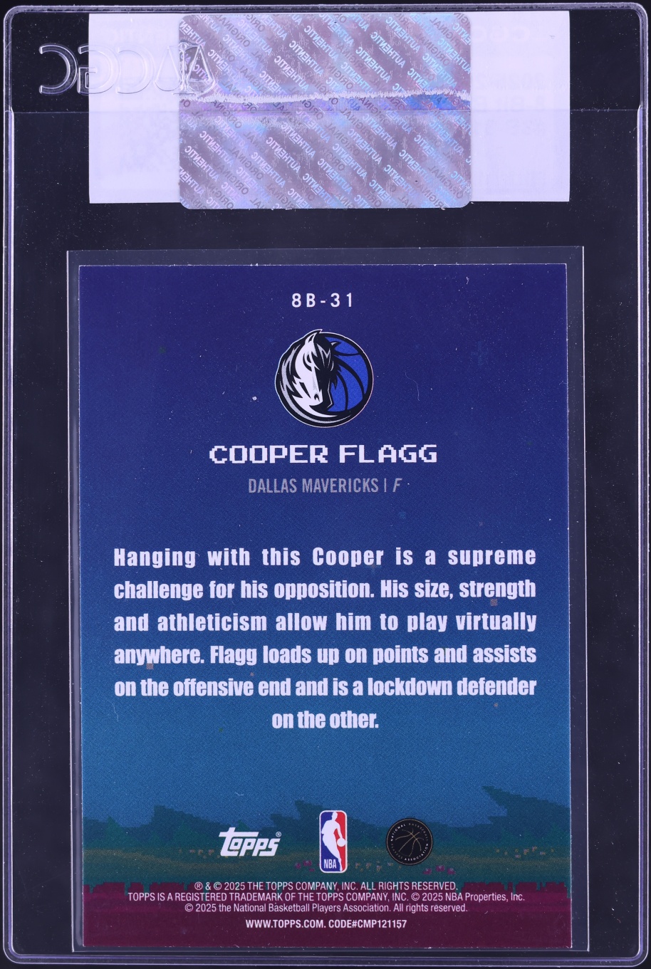 2025 Topps 8-Bit Ballers Cooper Flagg ROOKIE #8B-31 CGC AUTH