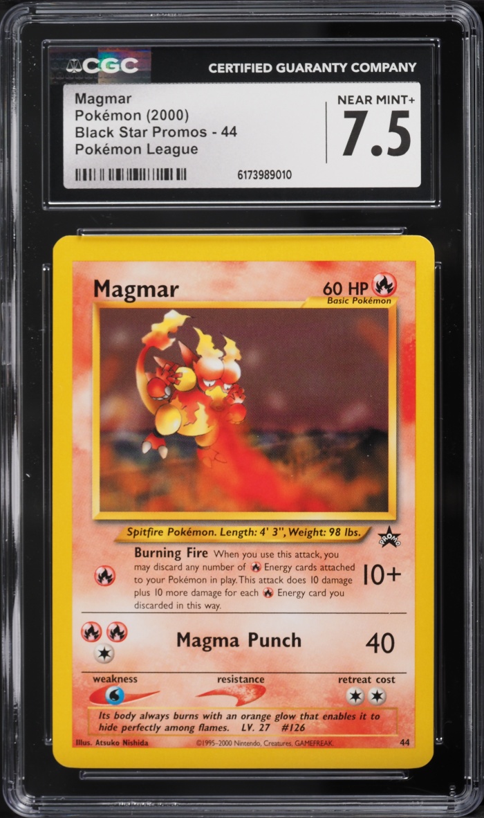 2000 Pokemon Promo League Magmar #44 CGC 7.5 NRMT+