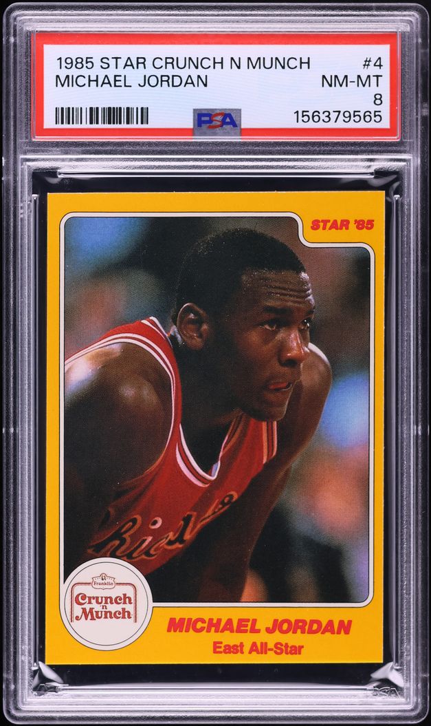 1985 Star Crunch N Munch Michael Jordan ROOKIE #4 PSA 8 NM-MT