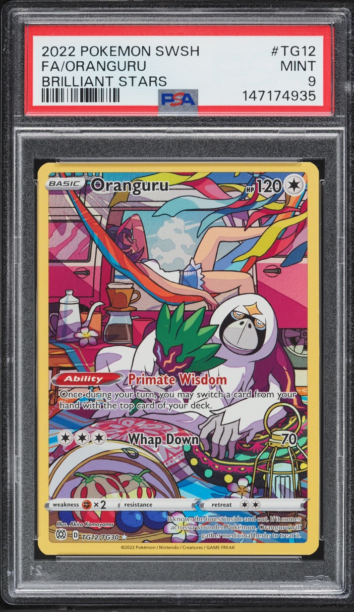 2022 Pokemon Sword & Shield Brilliant Stars Full Art Oranguru #TG12 PSA 9 MINT