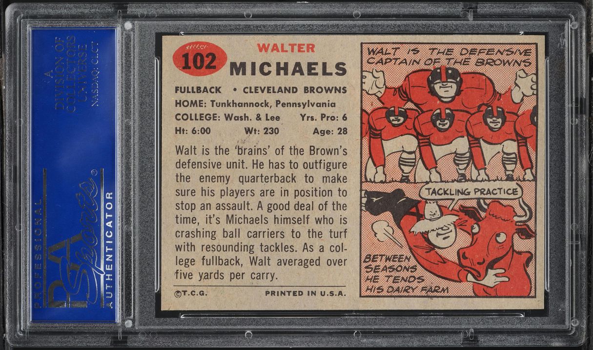 1957 Topps Football Walt Michaels #102 PSA 8 NM-MT