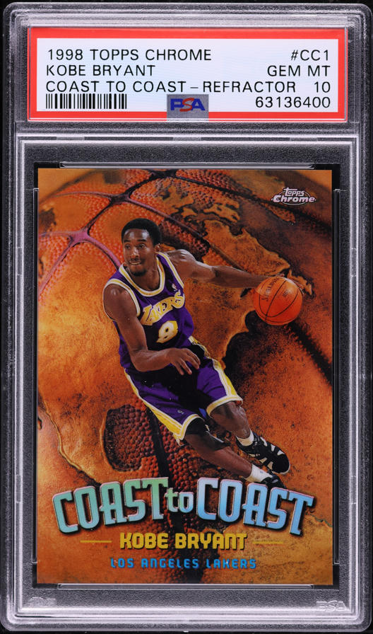 1998 Topps Chrome Coast To Coast Refractor Kobe Bryant #CC1 PSA 10