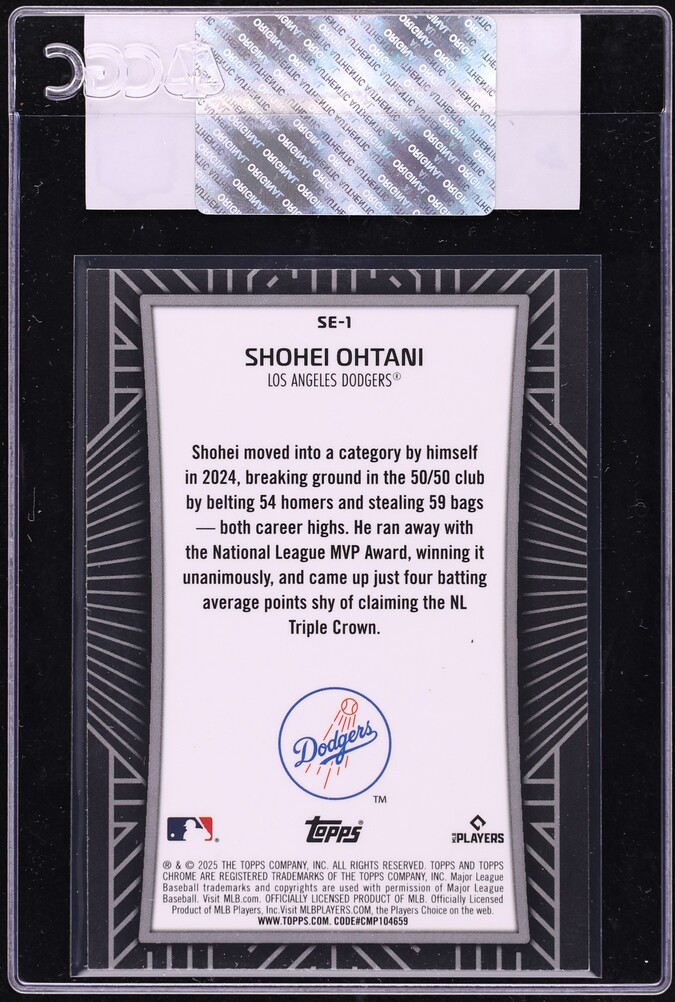 2025 Topps Chrome Shadow Etch Shohei Ohtani #SE-1 CGC AUTH