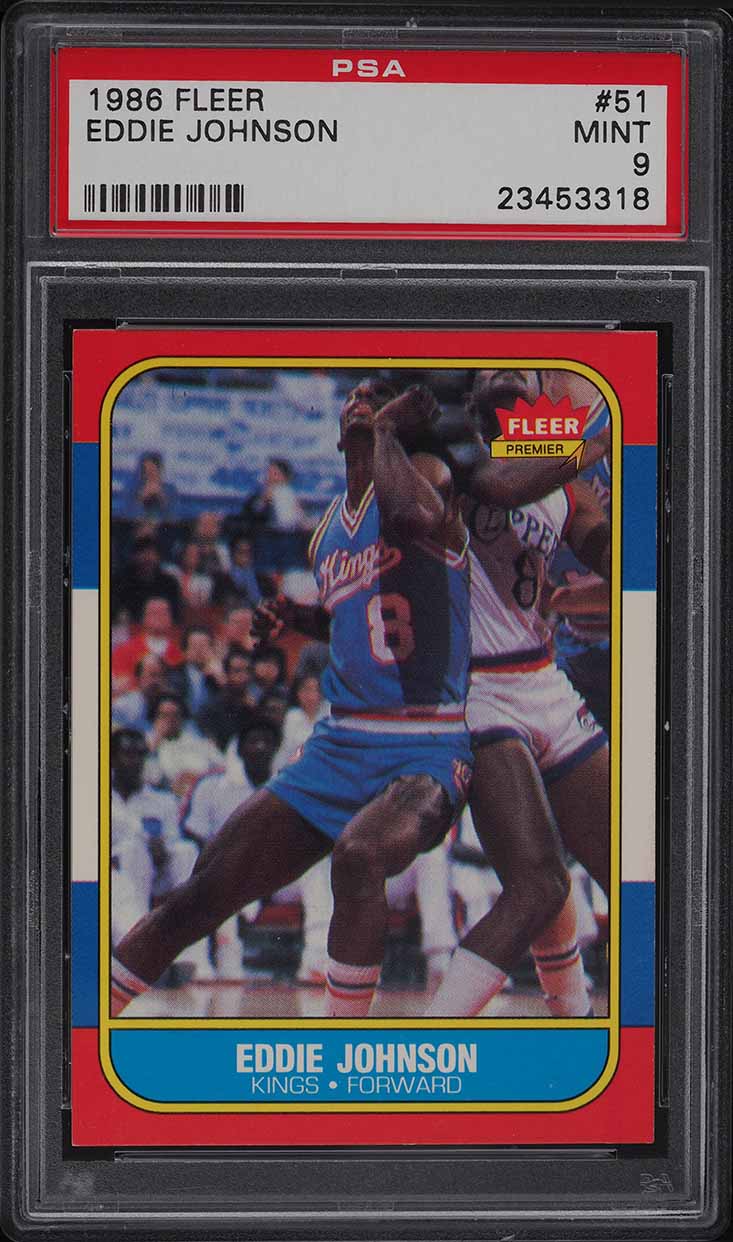 1986 Fleer Basketball Eddie Johnson #51 PSA 9 MINT