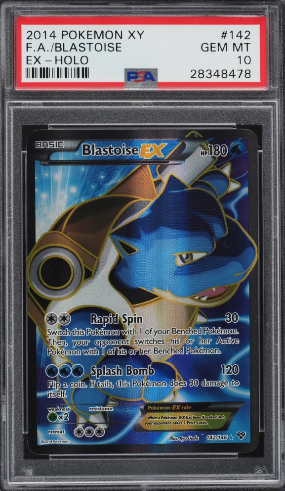 2014 Pokemon XY Full Art Blastoise EX #142 PSA 10 GEM MINT