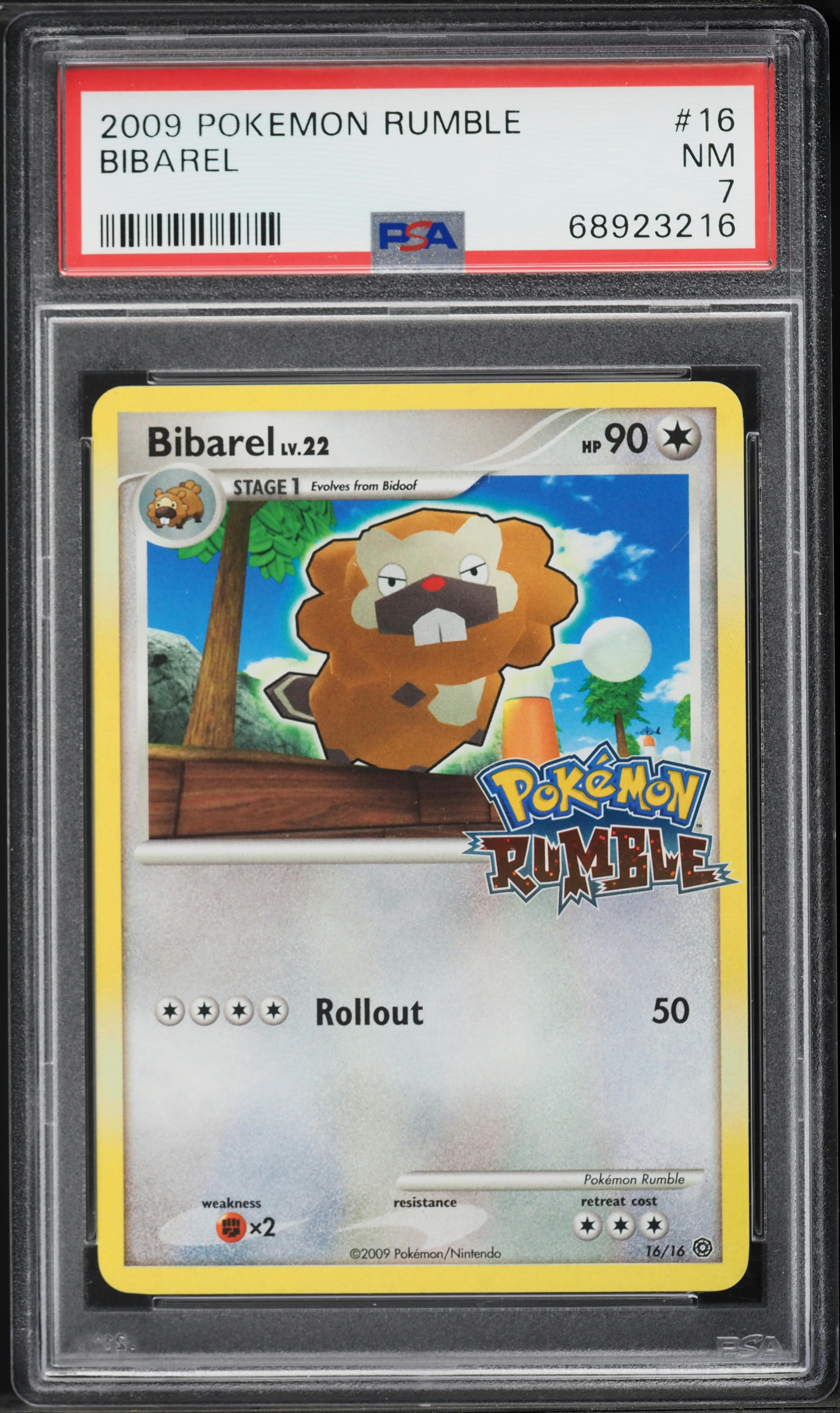 2009 Pokemon Platinum Rumble Bibarel #16 PSA 7 NRMT