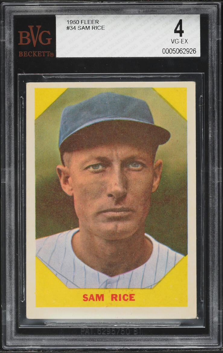 1960 Fleer Sam Rice #34 BVG 4 VGEX