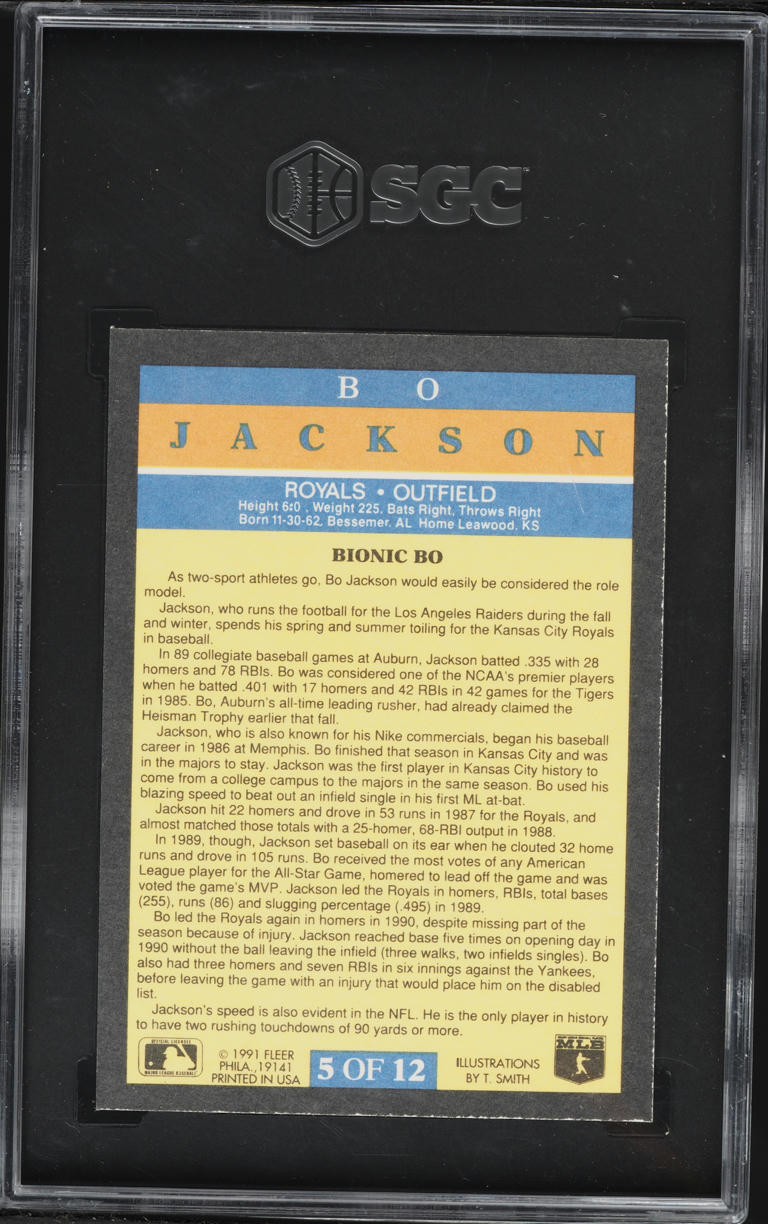 1991 Fleer Pro-Vision Bo Jackson #5 SGC 8 NM-MT
