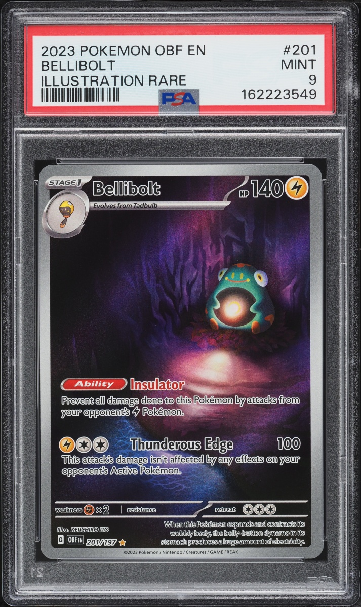 2023 Pokemon Scarlet & Violet Obsidian Flames IR Bellibolt #201 PSA 9 MINT