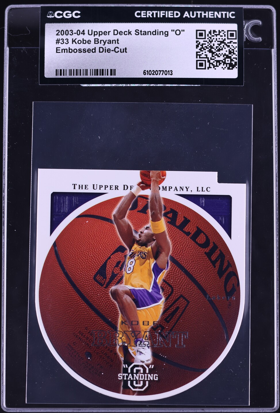 2003 Upper Deck Standing "O" Embossed Die-Cut Kobe Bryant #33 CGC AUTH