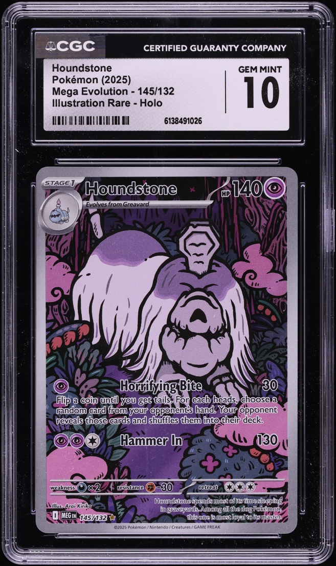 2025 Pokemon Mega Evolution IR Houndstone #145 CGC 10 GEM MINT