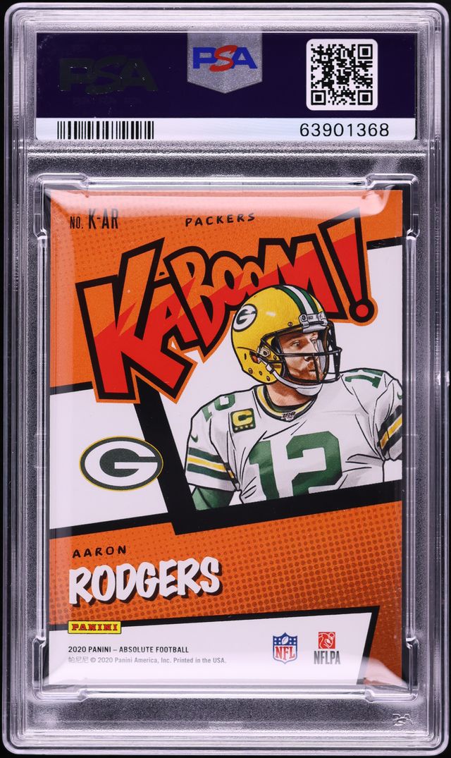 2020 Panini Absolute Kaboom! Green Aaron Rodgers 1/1 #KAR PSA 9 MINT - Photo 2