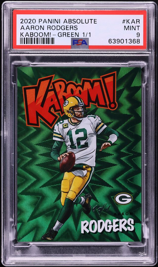 2020 Panini Absolute Kaboom! Green Aaron Rodgers 1/1 #KAR PSA 9 MINT