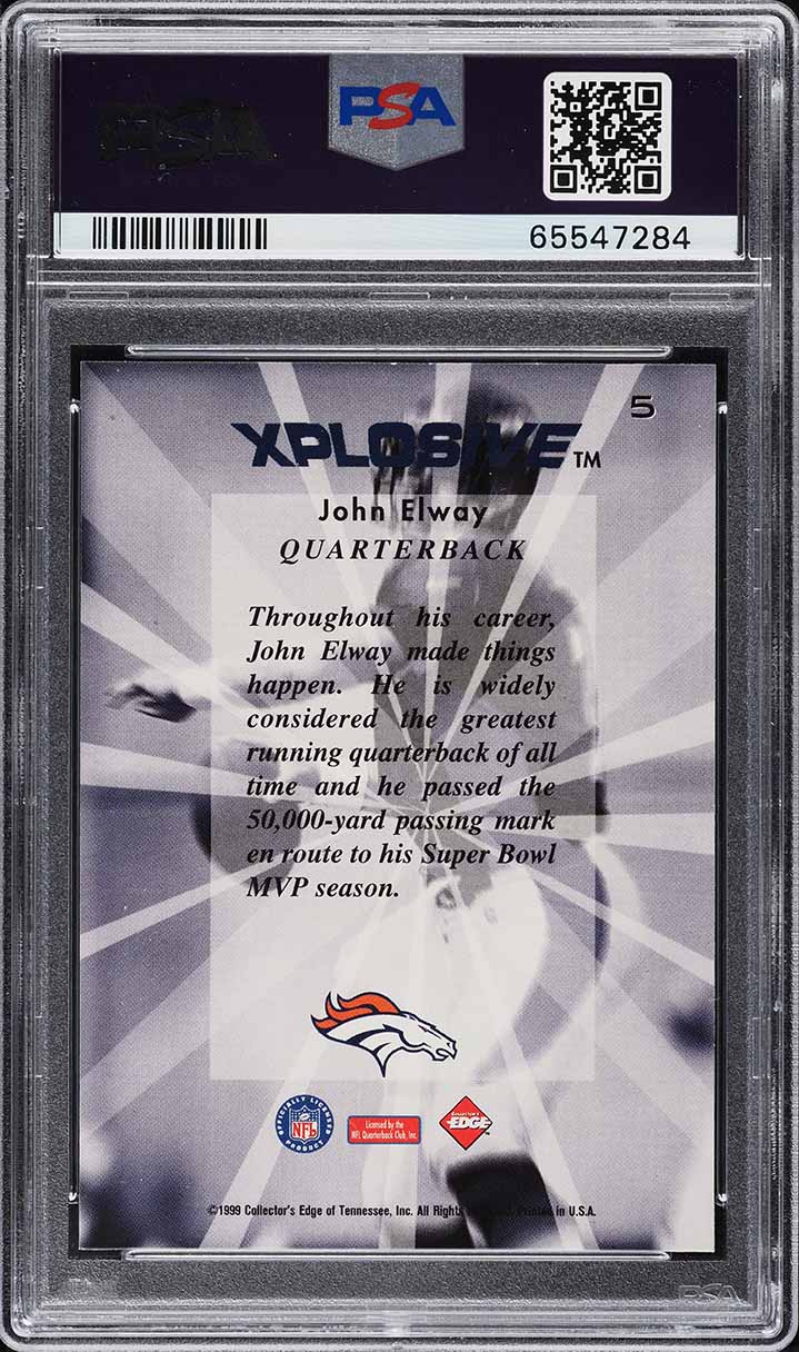 1999 Collector's Edge Fury Xplosive John Elway #5 PSA 10 GEM MINT