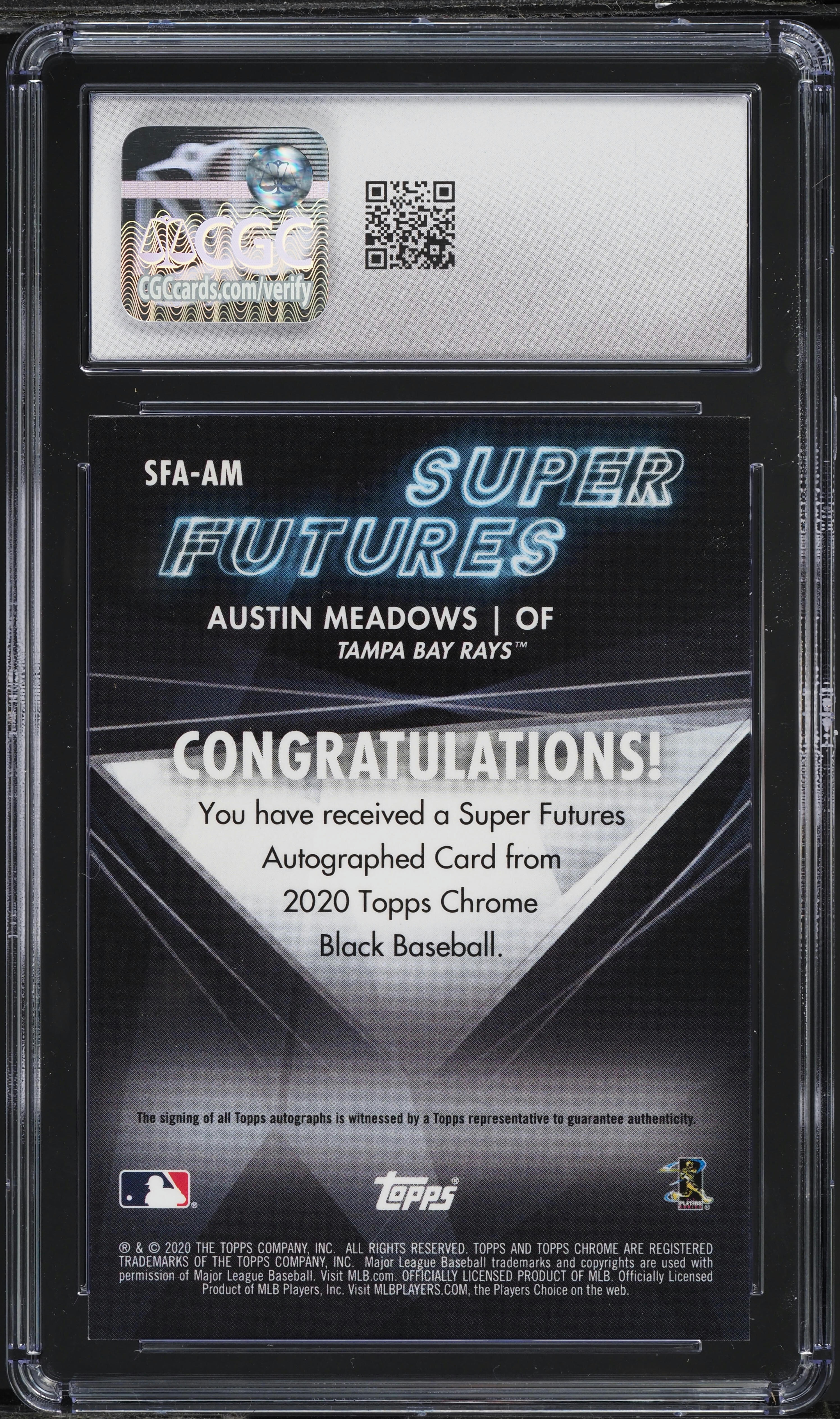 2020 Topps Chrome Super Futures Black Gold Austin Meadows