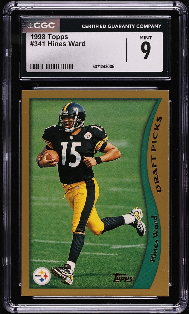 1998 Topps Football Hines Ward ROOKIE #341 CGC 9 MINT