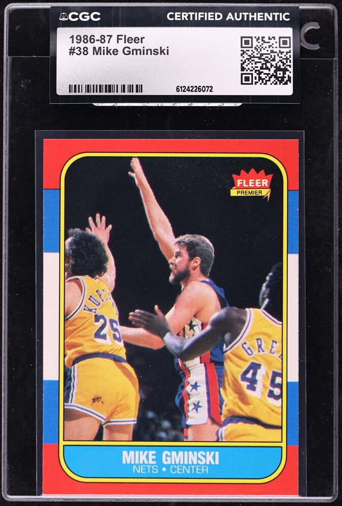1986 Fleer Basketball Mike Gminski #38 CGC AUTH