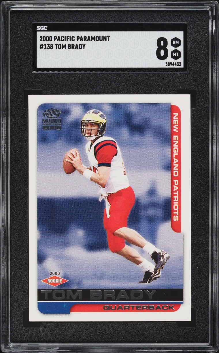 2000 Pacific Paramount Tom Brady ROOKIE #138 SGC 8 NM-MT