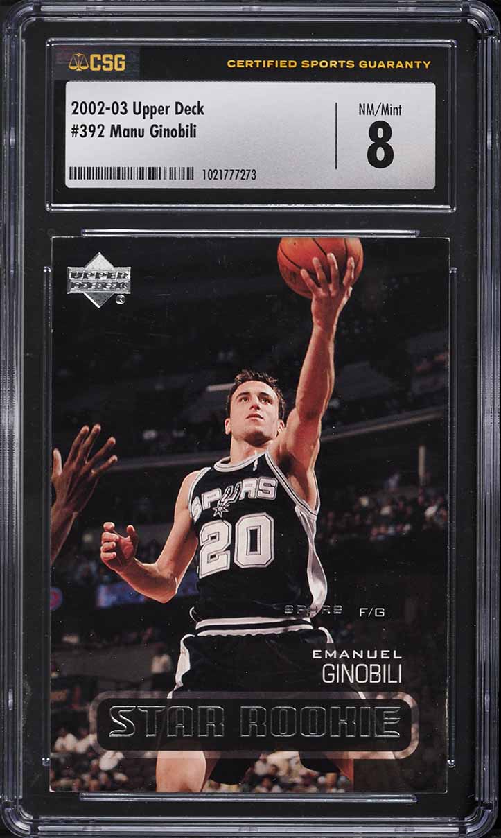 2002 Upper Deck Basketball Manu Ginobili ROOKIE #392 CSG 8 NM-MT