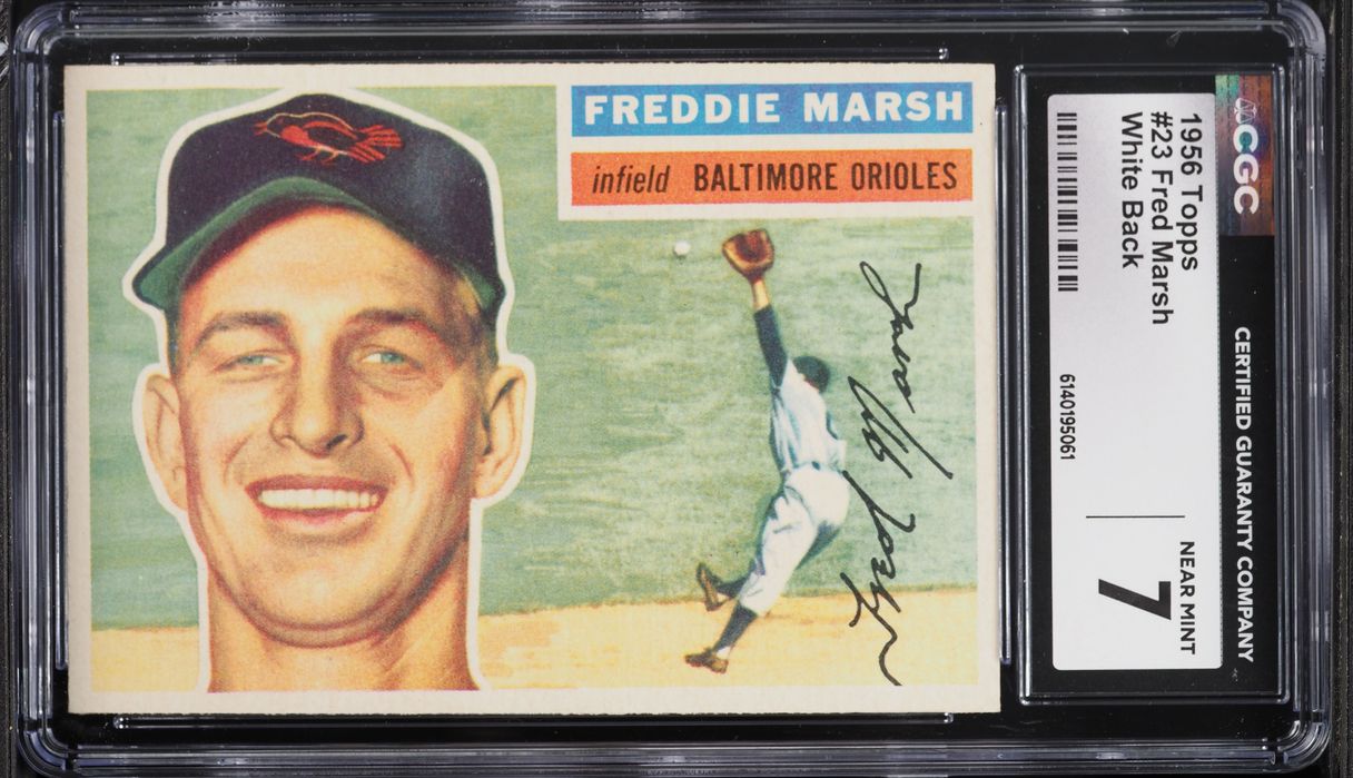 1956 Topps Fred Marsh WHITE BACK #23 CGC 7 NRMT