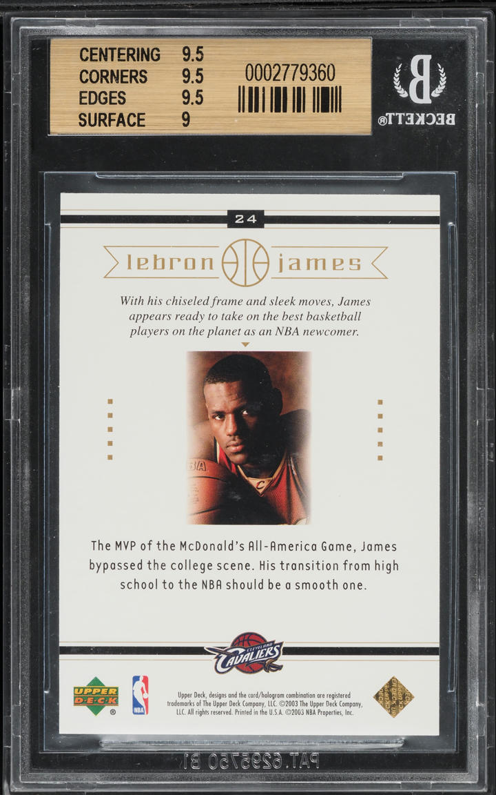 2003 Upper Deck Box Set LeBron James ROOKIE #24 BGS 9.5 GEM MINT