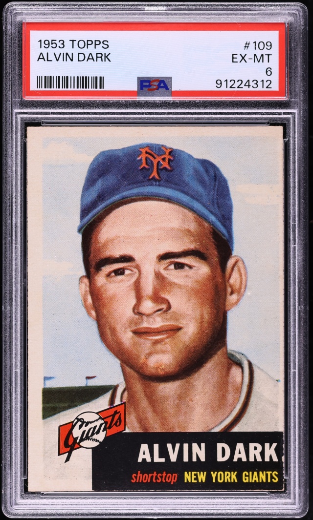 1953 Topps Alvin Dark SHORT PRINT #109 PSA 6 EXMT