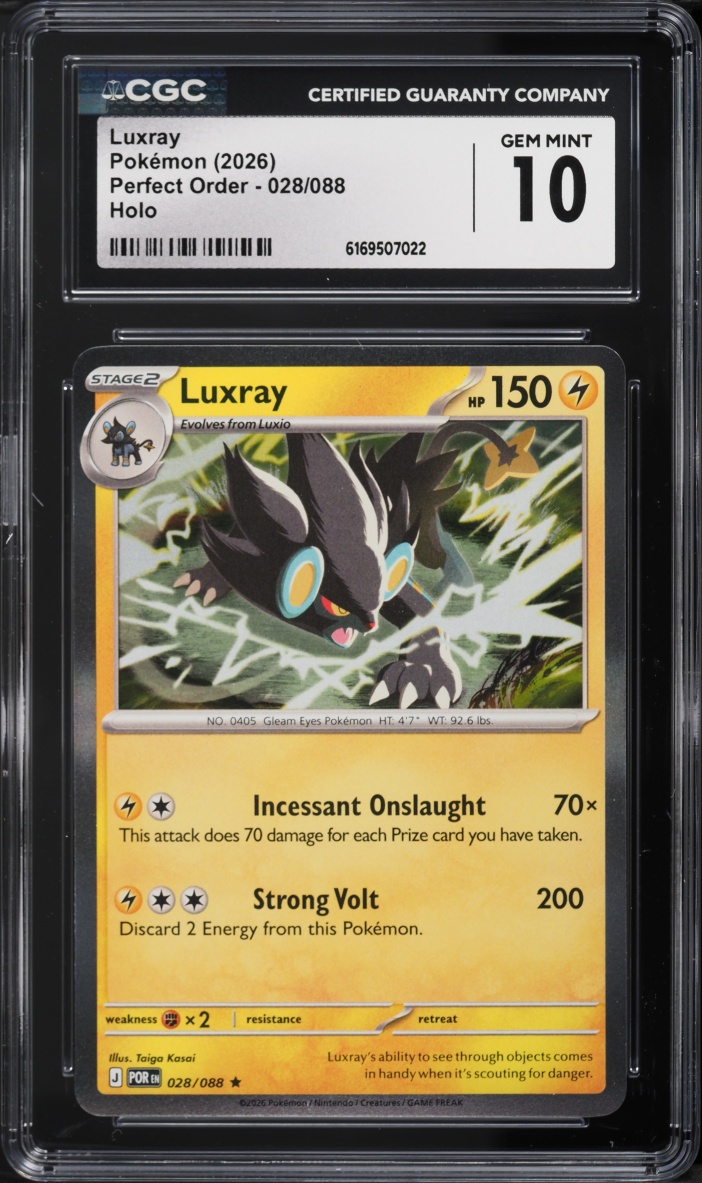 2026 Pokemon Mega Evolution Perfect Order Holo Luxray #28 CGC 10 GEM MINT