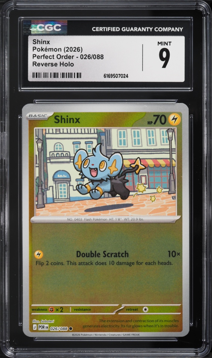 2026 Pokemon Mega Perfect Order Reverse Holo Shinx #026 CGC 9 MINT