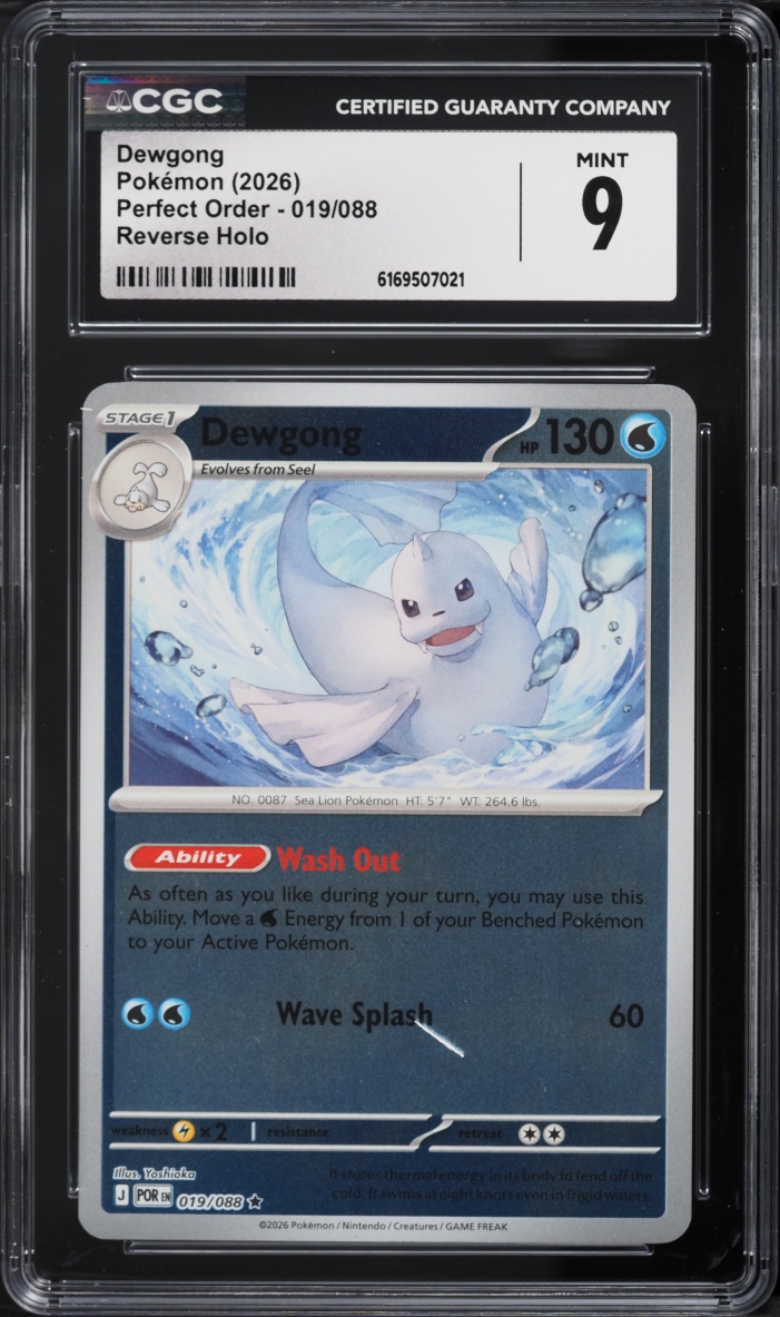 2026 Pokemon Mega Perfect Order Reverse Holo Dewgong #019 CGC 9 MINT