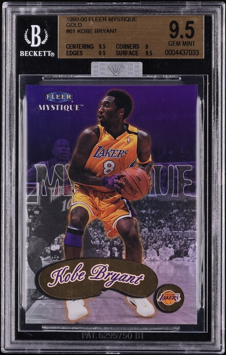 1999 Fleer Mystique Gold Kobe Bryant #61 MBA BGS 9.5 GEM MINT