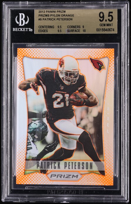 2012 Panini Prizm Pylon Orange Patrick Peterson 1/1 #5 BGS 9.5 GEM MINT