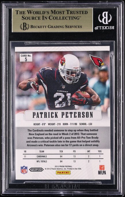 2012 Panini Prizm Pylon Orange Patrick Peterson 1/1 #5 BGS 9.5 GEM MINT
