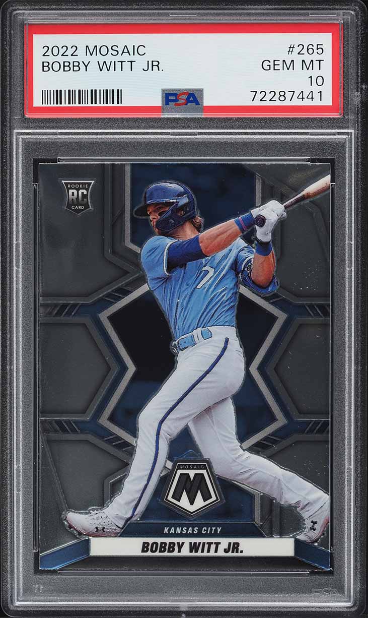 2022 Panini Mosaic Bobby Witt Jr. ROOKIE #265 PSA 10 GEM