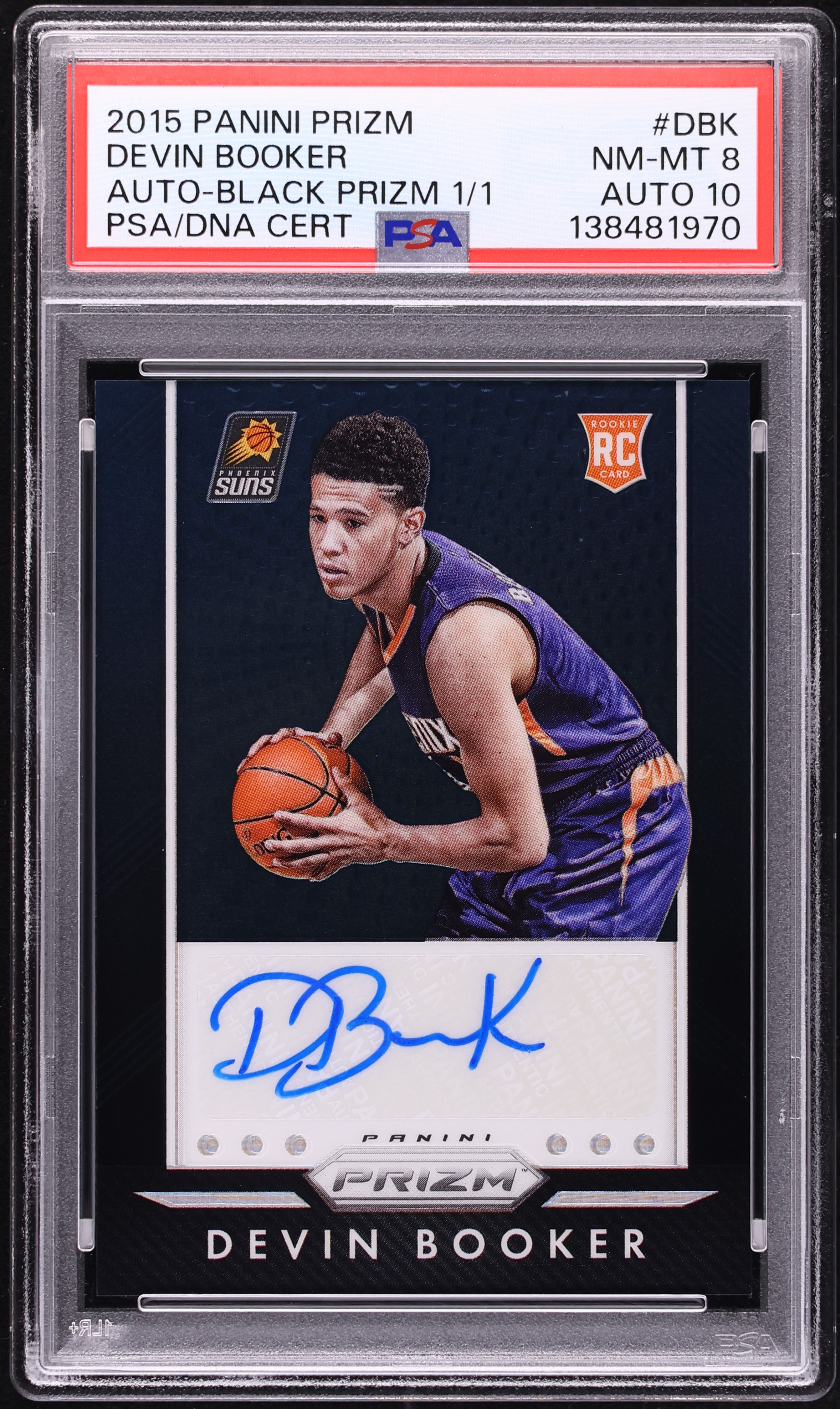 2015 Panini Prizm Black Devin Booker ROOKIE AUTO DNA 10 1/1 #P-DBK