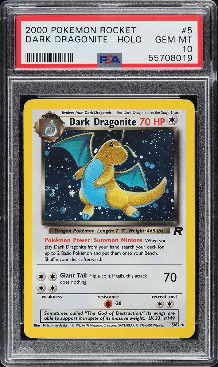 2000 Pokemon Team Rocket Holo Dark Dragonite #5 PSA 10 GEM MINT