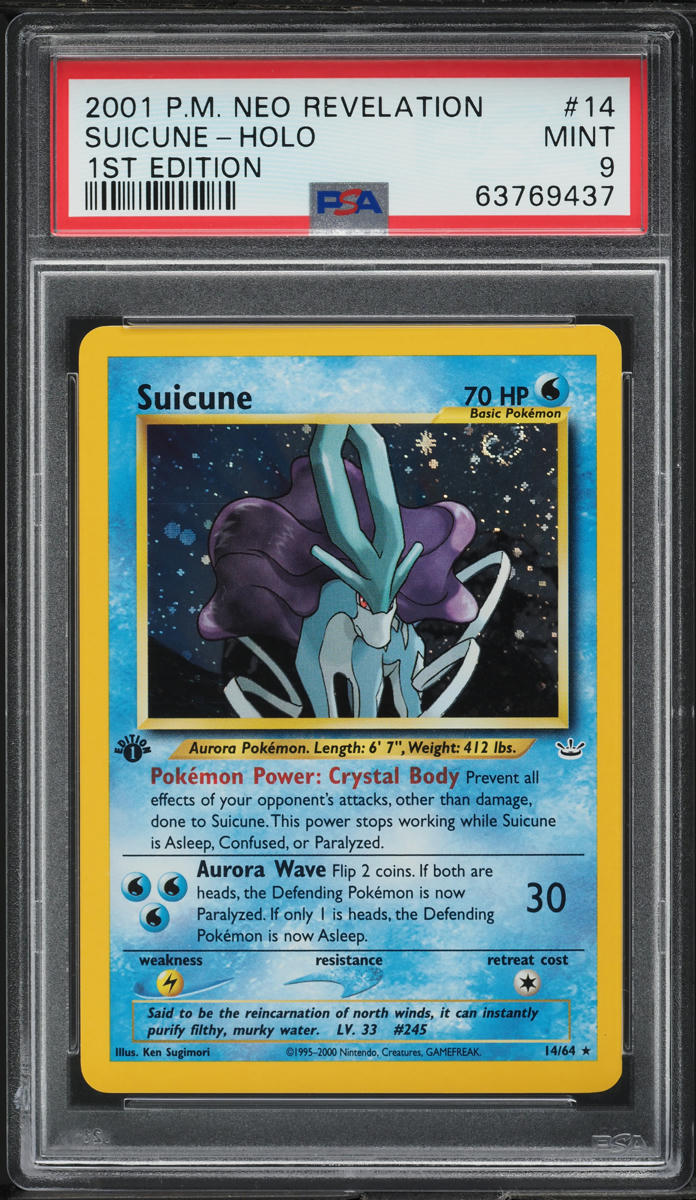 2001 Pokemon Neo Revelation 1st Edition Holo Suicune #14 PSA 9 MINT