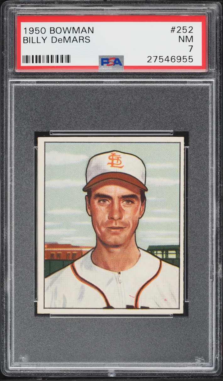 1950 Bowman Billy DeMars ROOKIE #252 PSA 7 NRMT