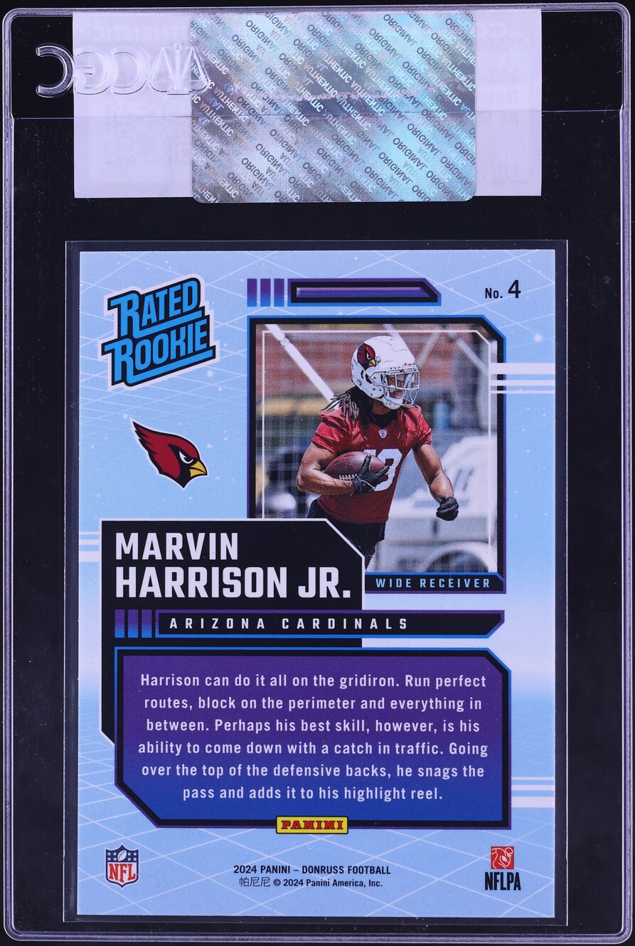 2024 Donruss Retro Marvin Harrison Jr. ROOKIE #4 CGC AUTH