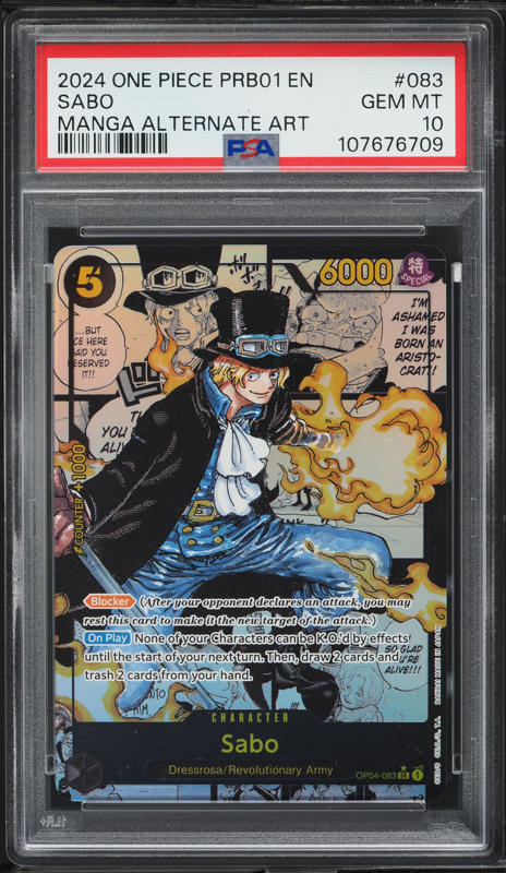 サボ原画 2023 One Piece Japanese Promo V Jump October Sabo #P-044 PSA