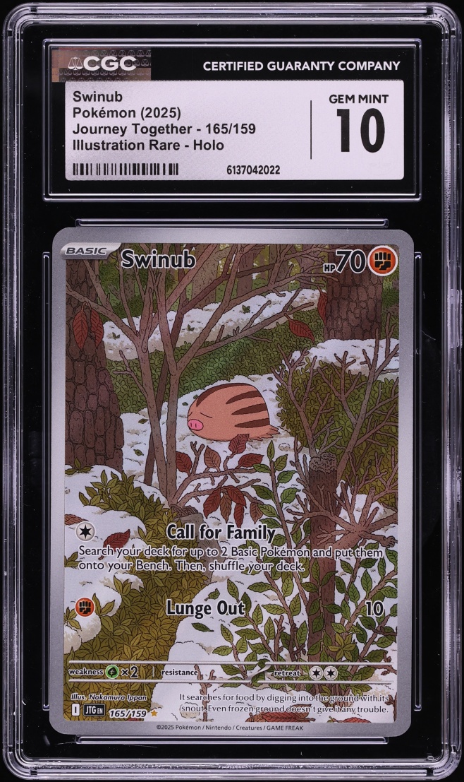 2025 Pokemon Scarlet & Violet Journey Together IR Swinub #165 CGC 10 GEM MINT