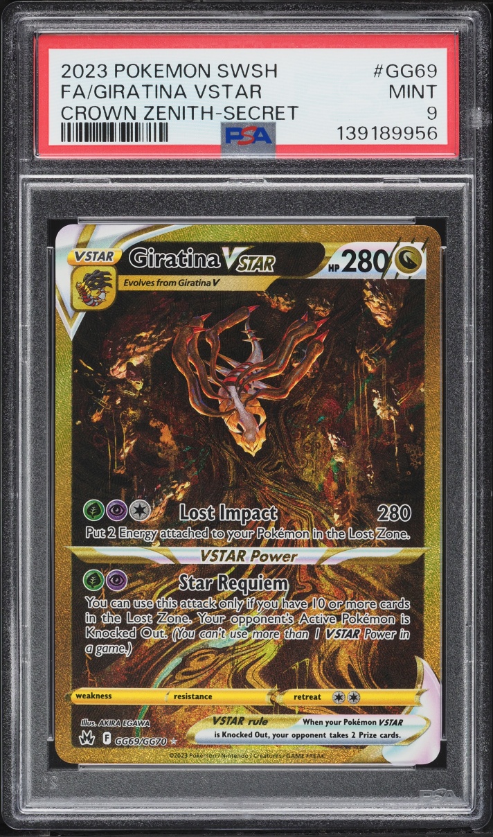 2023 Pokemon Sword & Shield Crown Zenith Gold Rare Giratina VSTAR #GG69 PSA 9 MINT