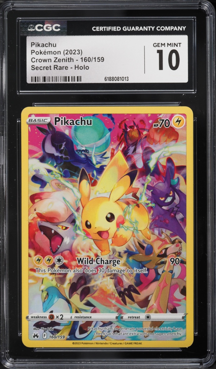 2023 Pokemon Sword & Shield Crown Zenith SEC Pikachu #160 CGC 10 GEM MINT