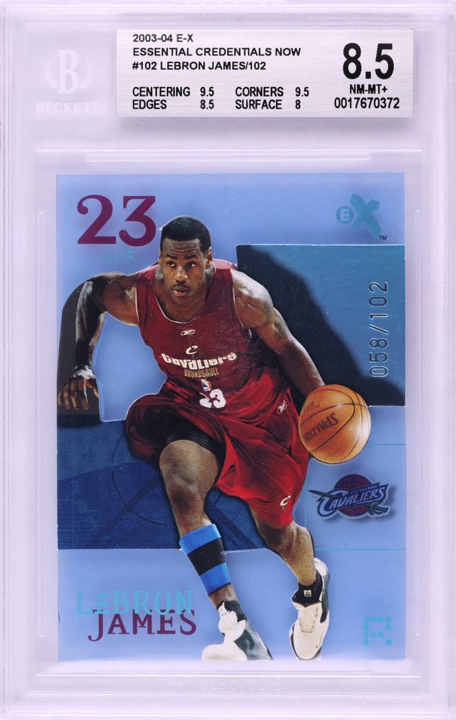 2003 Fleer E-X Essential Credentials Now LeBron James ROOKIE /102 #102 BGS 8.5