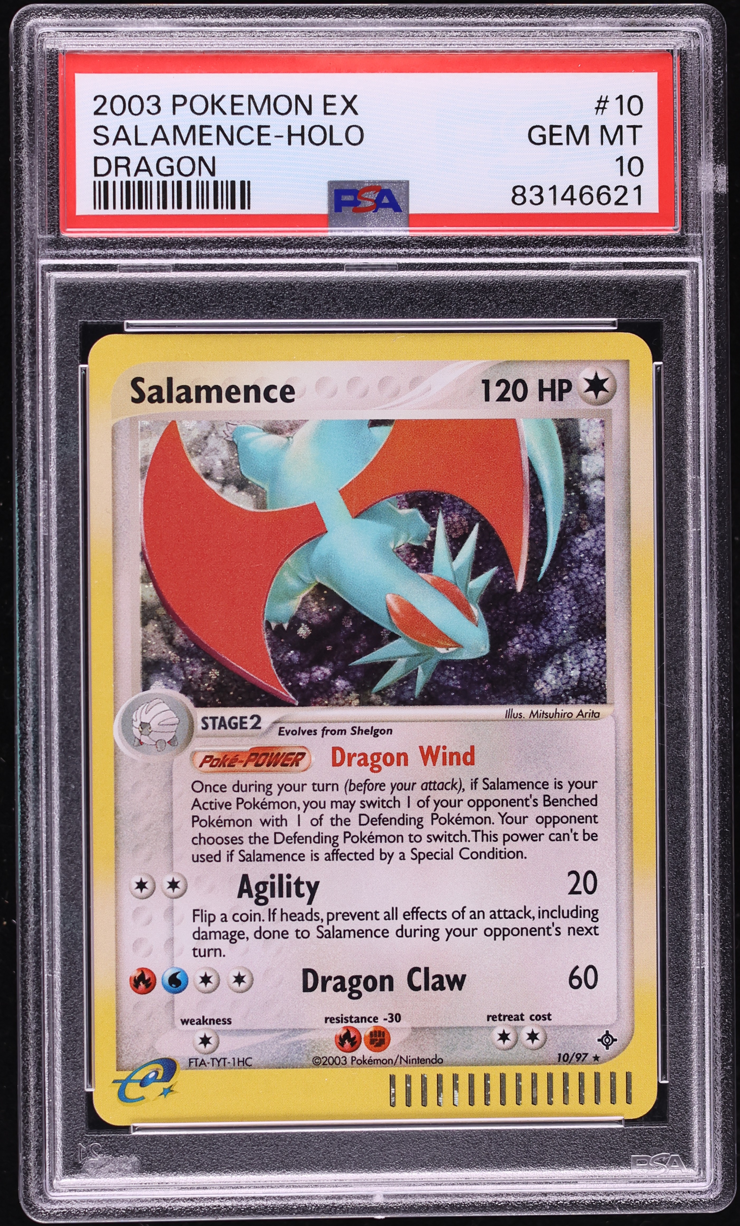 2003 Pokemon EX Dragon Holo Salamence #10 PSA 10 GEM MINT