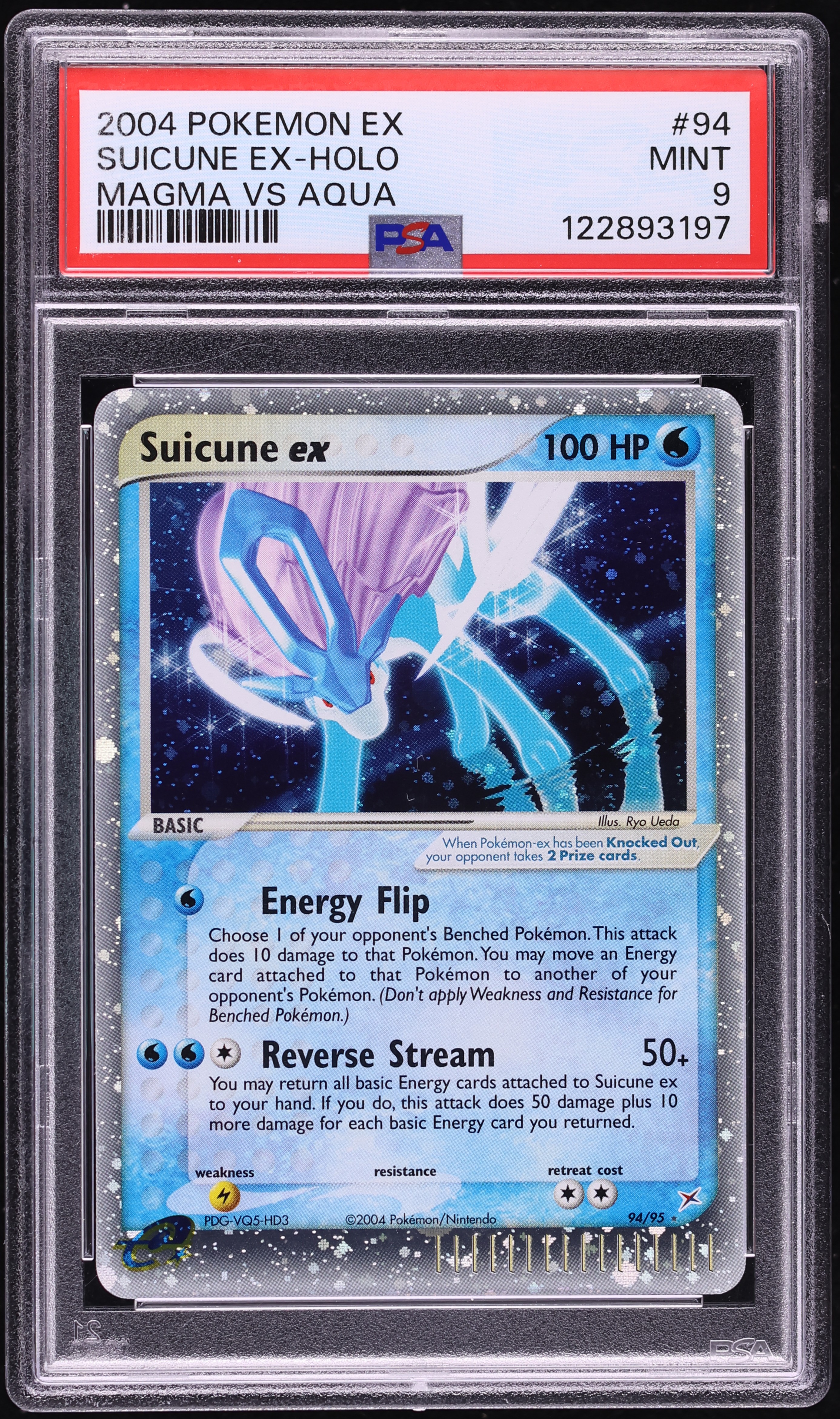 2004 Pokemon EX Team Magma VS Team Aqua Holo Suicune EX #94 PSA 9 MINT
