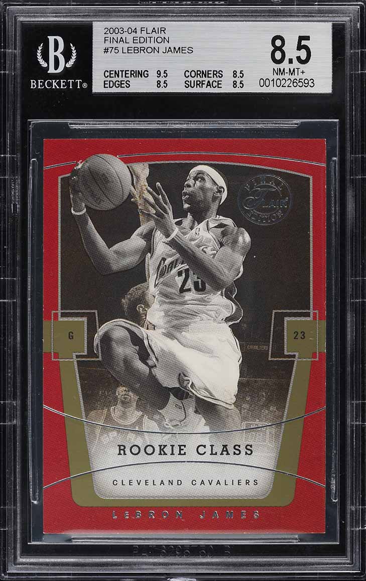 2003 Flair Final Edition LeBron James ROOKIE /799 #75 BGS 8.5 NM-MT+ - Photo 1