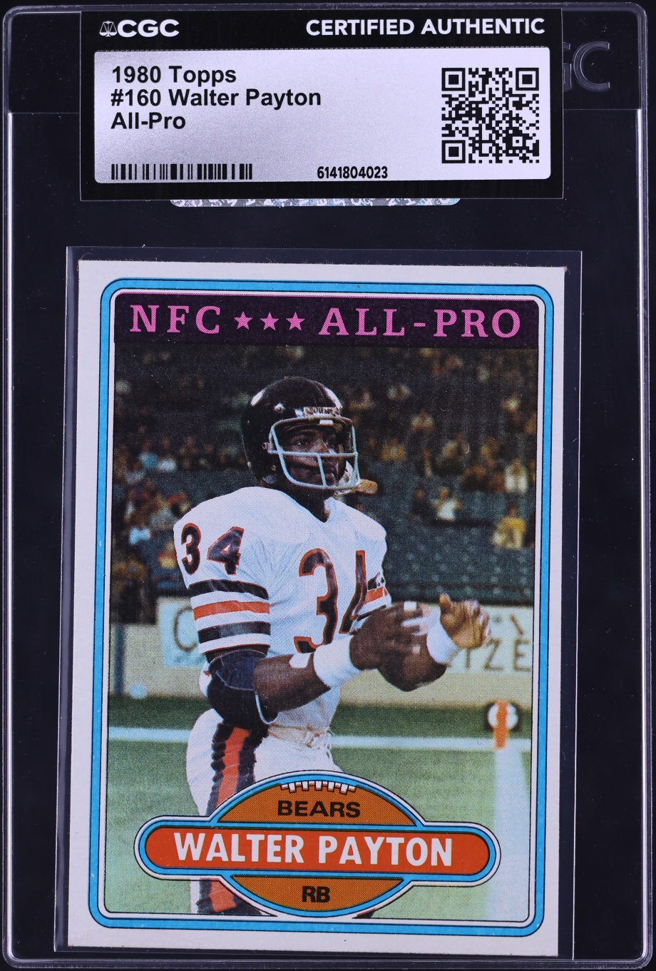 1980 Topps Football Walter Payton ALL-PRO #160 CGC AUTH