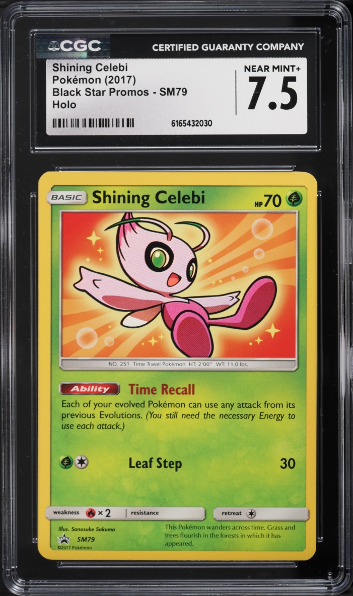2017 Pokemon Sun & Moon Black Star Promo Holo Shining Celebi #SM79 CGC 7.5 NRMT+