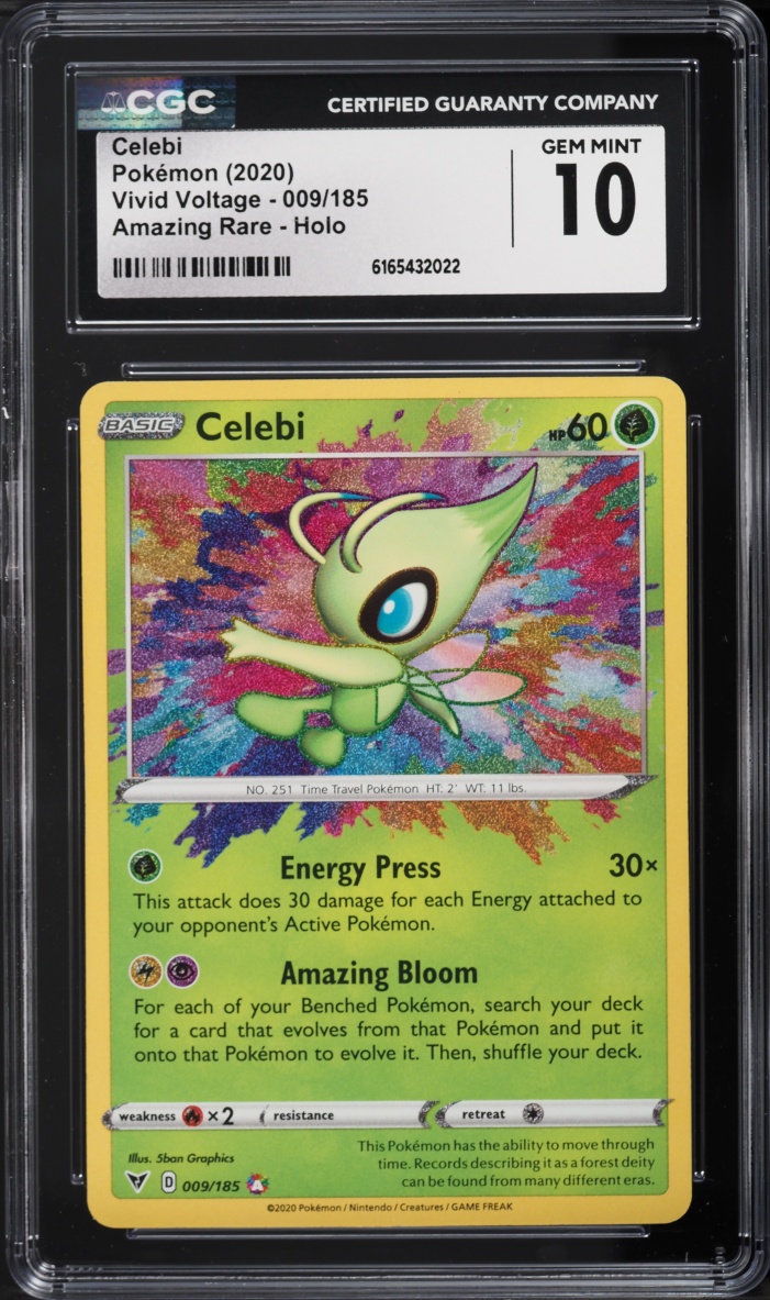 2020 Pokemon Sword & Shield Vivid Voltage Amazing Rare Celebi #9 CGC 10 GEM MINT