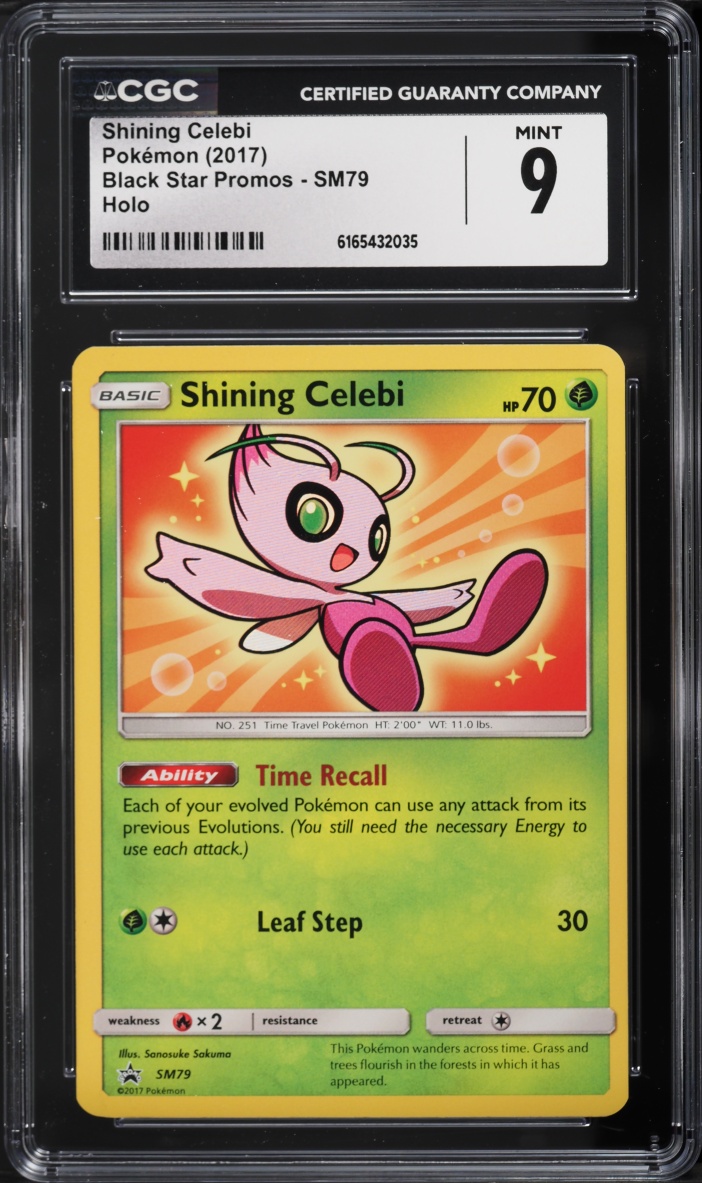 2017 Pokemon Sun & Moon Black Star Promo Holo Shining Celebi #SM79 CGC 9 MINT